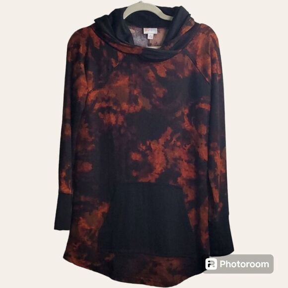 Lularoe top women's size medium M sweatshirt like hooded tie-dye tie dye - Picture 1 of 9